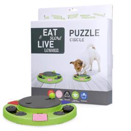 Eat Slow Live Longer Puzzle CIRCLE Aktivitetsspil Til Hunden